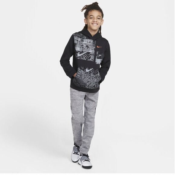 Nike Kyrie Club Fleece Hoodie Youth Small • Black/Grey Graphic • DC2997-010 - Picture 10 of 10